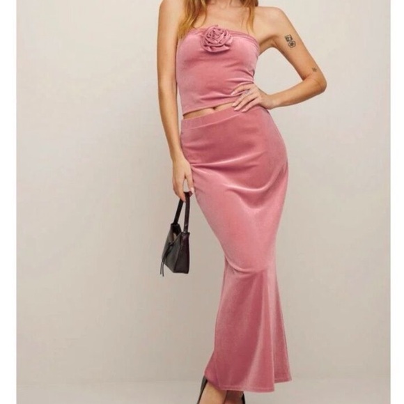Reformation Pink Two-Piece Skirt Set - Picture 1 of 3